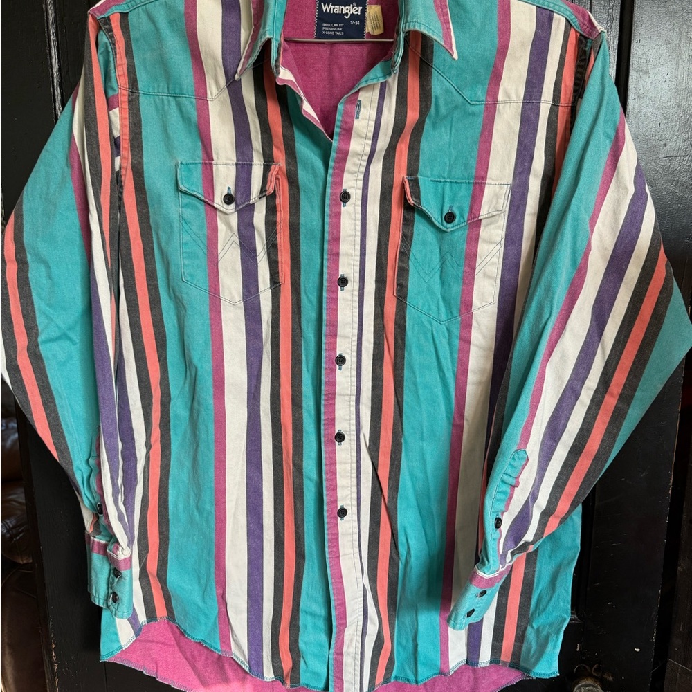 90s Wrangler Men's Multicolor Striped Brushpopper